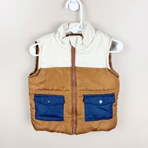 Tahari Baby Navy, Brown and Khaki Boys Puffer Vest Size 24M Outdoor Preppy 24M